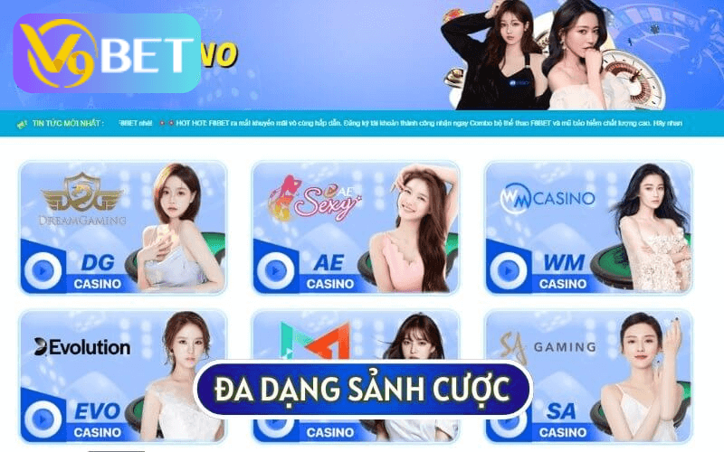 Tại SẢNH LIVE V9BET bạn sẽ được lựa chọn một phòng cược phù hợp với mình